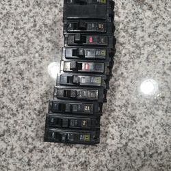 Square D QO Single Pole And One Double Pole Breakers 