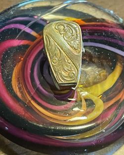 Antique Gold Filled Engraved Lingerie Clip 