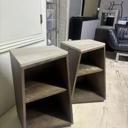 Mid – century, modern geometric, nesting side tables – set of 2