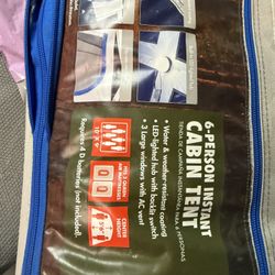 6 Person Instant Cabin Tent With Light 