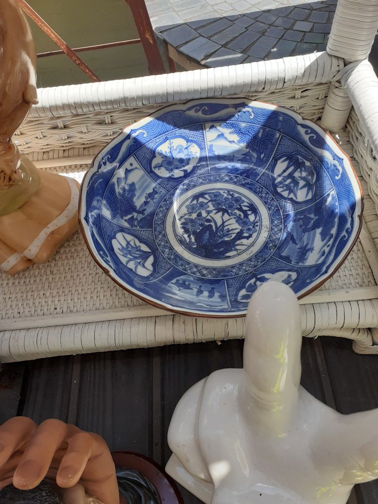 Blue and white Oriental Bowl
