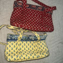 Vera Bradley Handbag New  2 Lot Zipper Purse Bags Daisy Tulip Spring  Match Lot Bundle