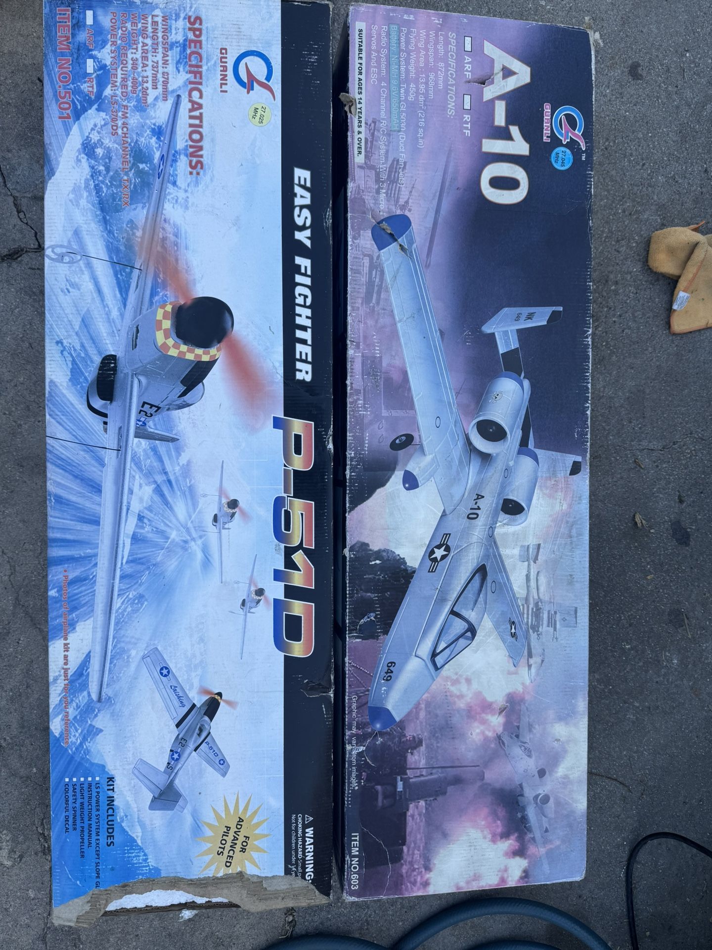 For Sale: Guarni RC Airplane Kits - P-51D & A-10 (New in Box)
