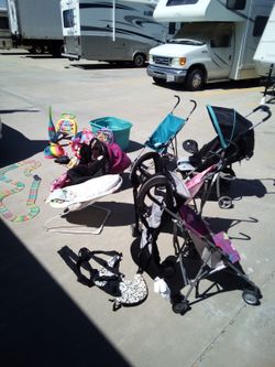 Children's strollers, car seats, crib, bassinets, rockers