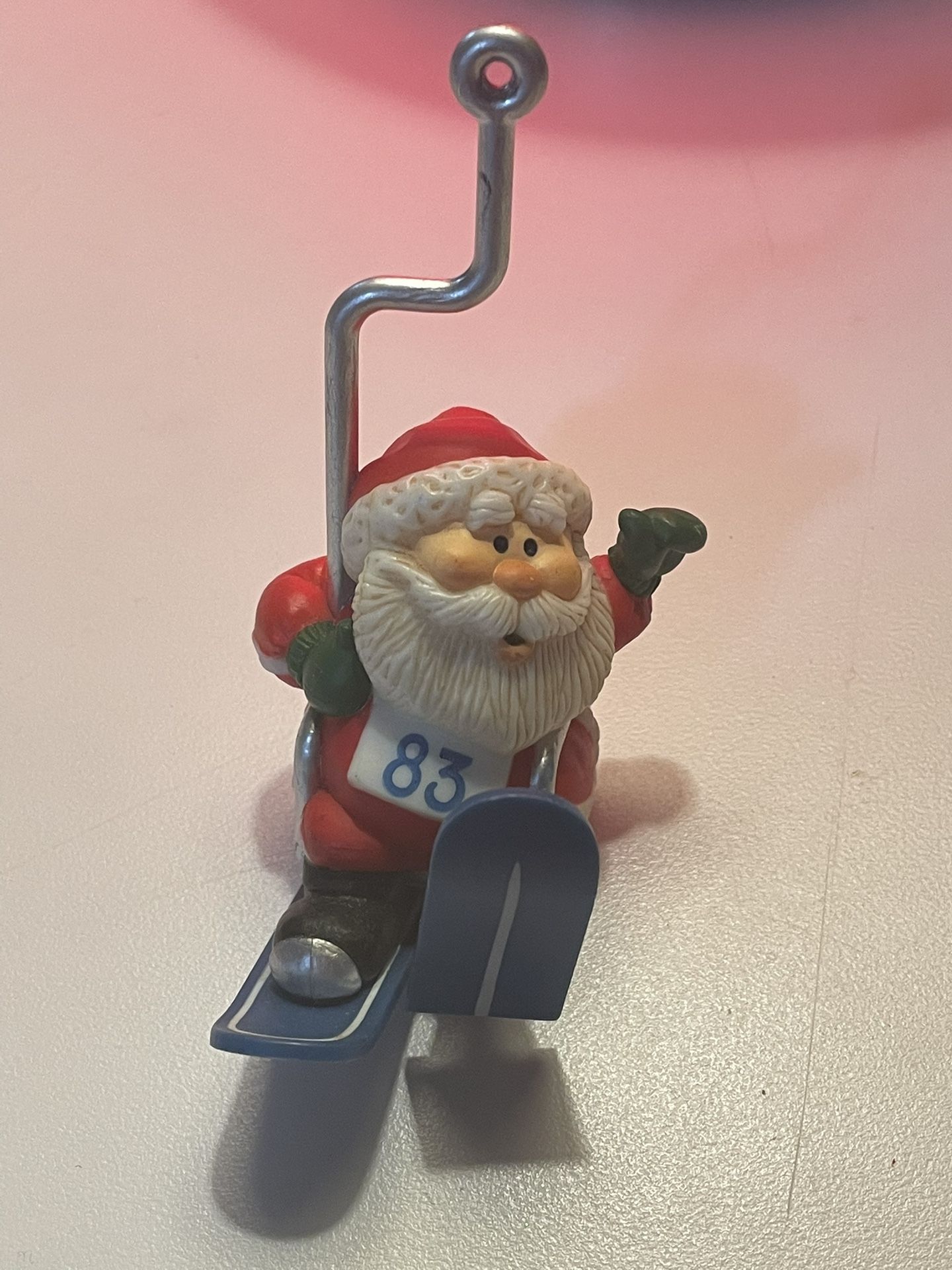 Vintage 1983 Hallmark Ski Lift Santa Claus Christmas Ornament