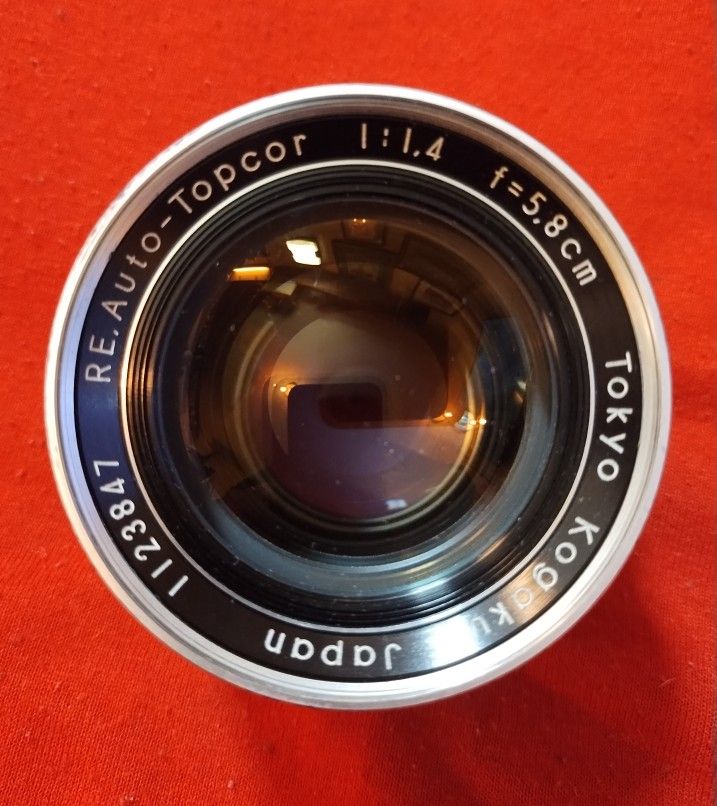 Rare 1963 Topcon Topcor Lens 5.8cm F1.4 RE Auto Manual Focus 