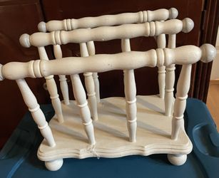 Antique Wood Magazine Rack 13” Long