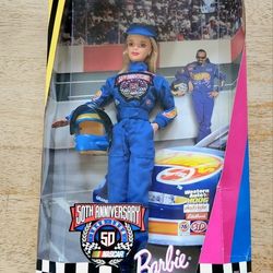 Vintage 1998 Barbie -Nascar 50th Anniversary 