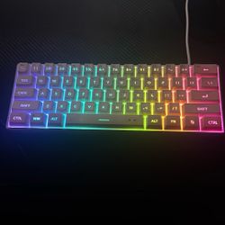 MageGee TS91 Mini 60% Gaming Keyboard, RGB Backlit 61 Key Ultra-Compact Membrane Keyboard, TS91 Ergonomic Waterproof  Office Computer Keyboard for PC,
