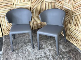 8 Available Allmodern Cesar Genuine Leather Upholstered Dining Chairs