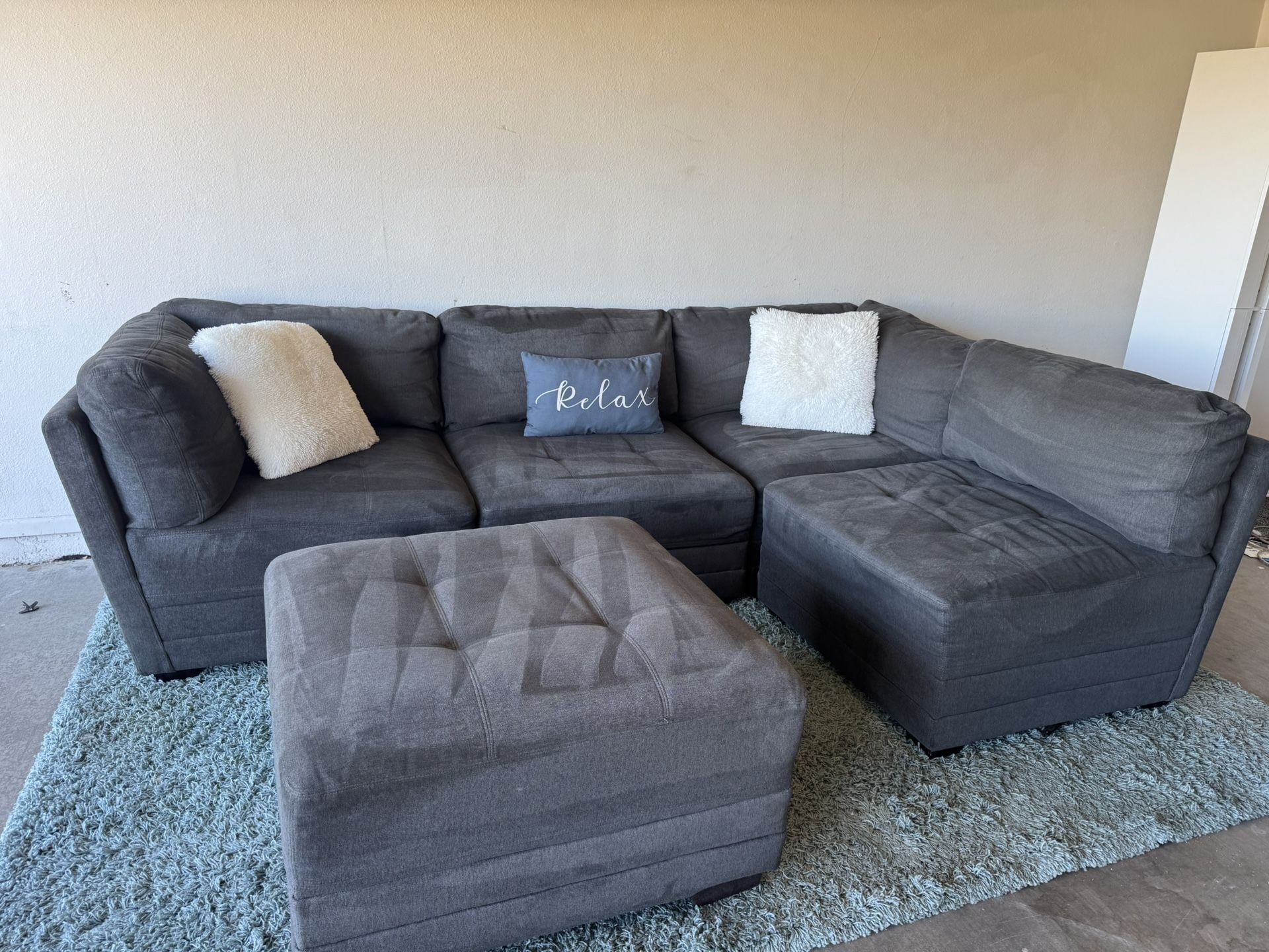Dark Grey Modular Sectional sofa Couch Sala