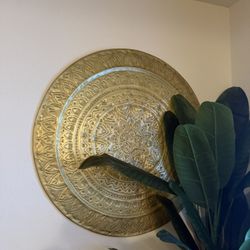 Gold Metal Medallion Wall Hanging 