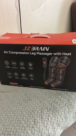 Air compression leg massager with heat