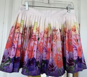 Wolf & Whistle Pleated Flowered Skirt 