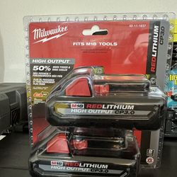 New Milwaukee M18 3.0 High Output Batteries 