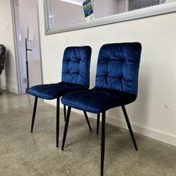 Modern dining Kitchen Living Room Blue Waiting Chairs Armless Chairs Accent Chair Velvet Fabric 5981
