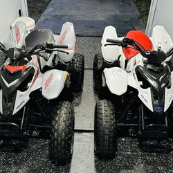 Polaris 90 1 White And 1 Grey. Gray One Needs A Car Is Clean And A Battery. The White One Starts Has A New Battery