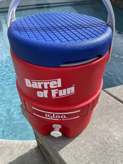 New Igloo Barrel Of Fun Water Cooler - Red White And Blue