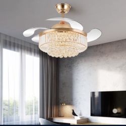 the Leona Smart Fan Chandelier Light And by Ozarke 