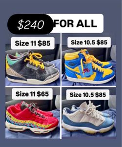 Jordan size 10.5-11 all for $240