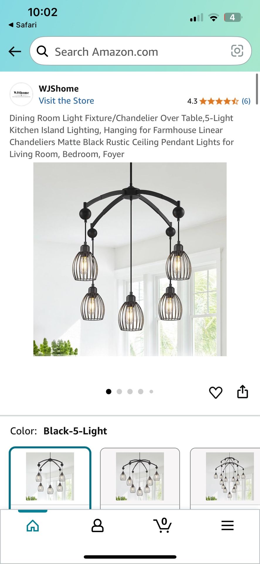 WJS Home Chandelier Light Fixture