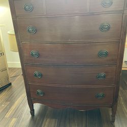 Vintage Dixie Five Drawer Dresser