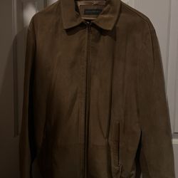 Stylish Banana Republic Men’s Tan Leather Jacket – Size Medium
