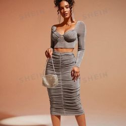 Sweetheart Neck With Pencil Skirt