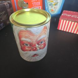 Vintage Santa with toys Christmas tin