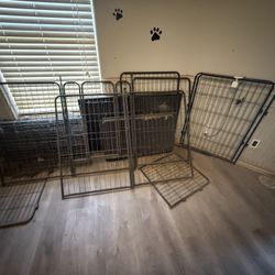 2 Dog Kennels Two Big Playpens And Trays For Sale 