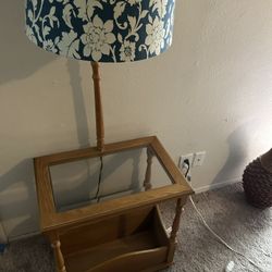 Side Table With Lamp Storage 
