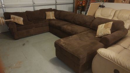 3piece SUEDE DARK CHOCOLATE SECTIONAL