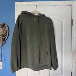 Vintage 90s Nike Center Swoosh Hoodie Faded Olive Green XXL 2XL