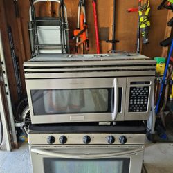Over the stove  Frigidaire microwave 