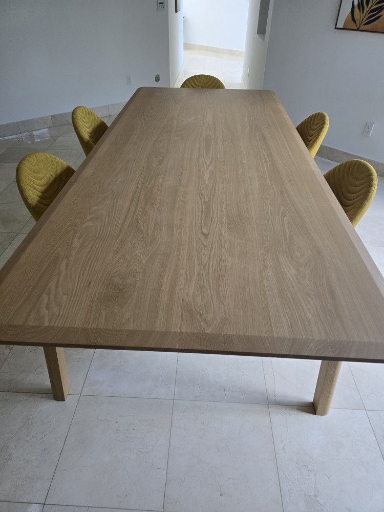 Blu Dot White Oak Dining Table. Seats 8 People.