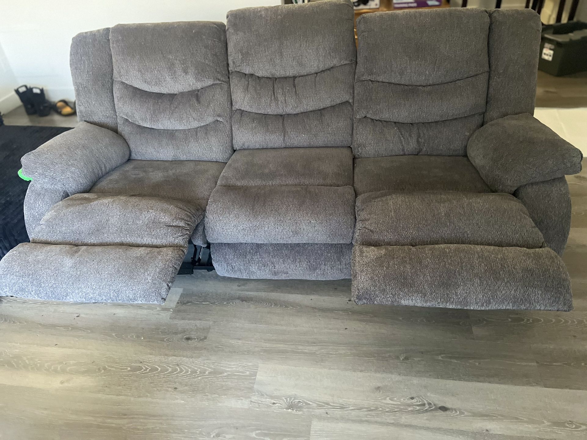 Gray Reclining Sofa