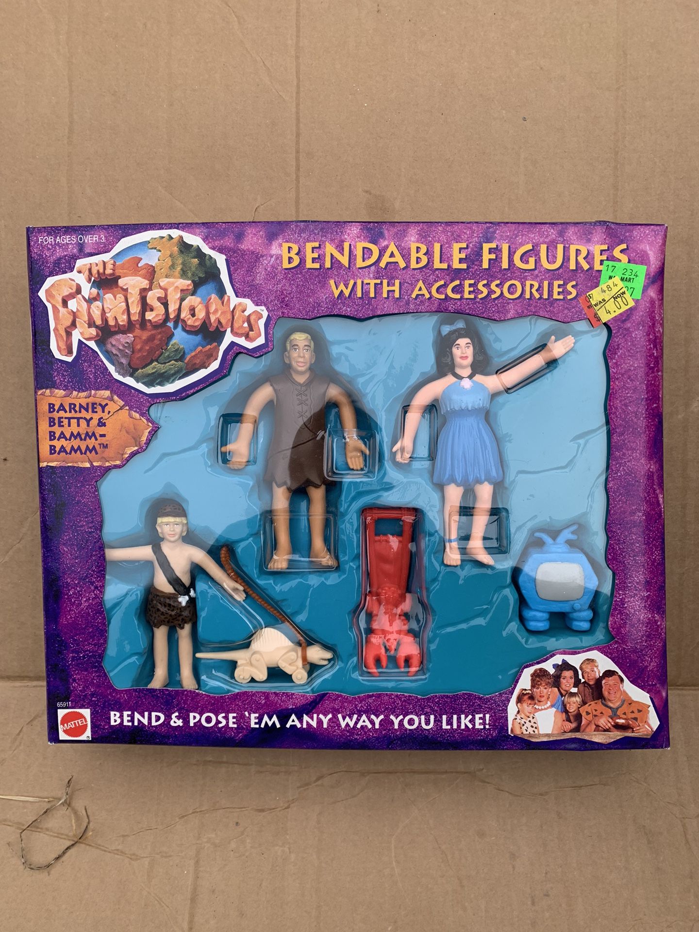 The Flintstones Movie Barney Rubble Family Bendable Figures Mattel