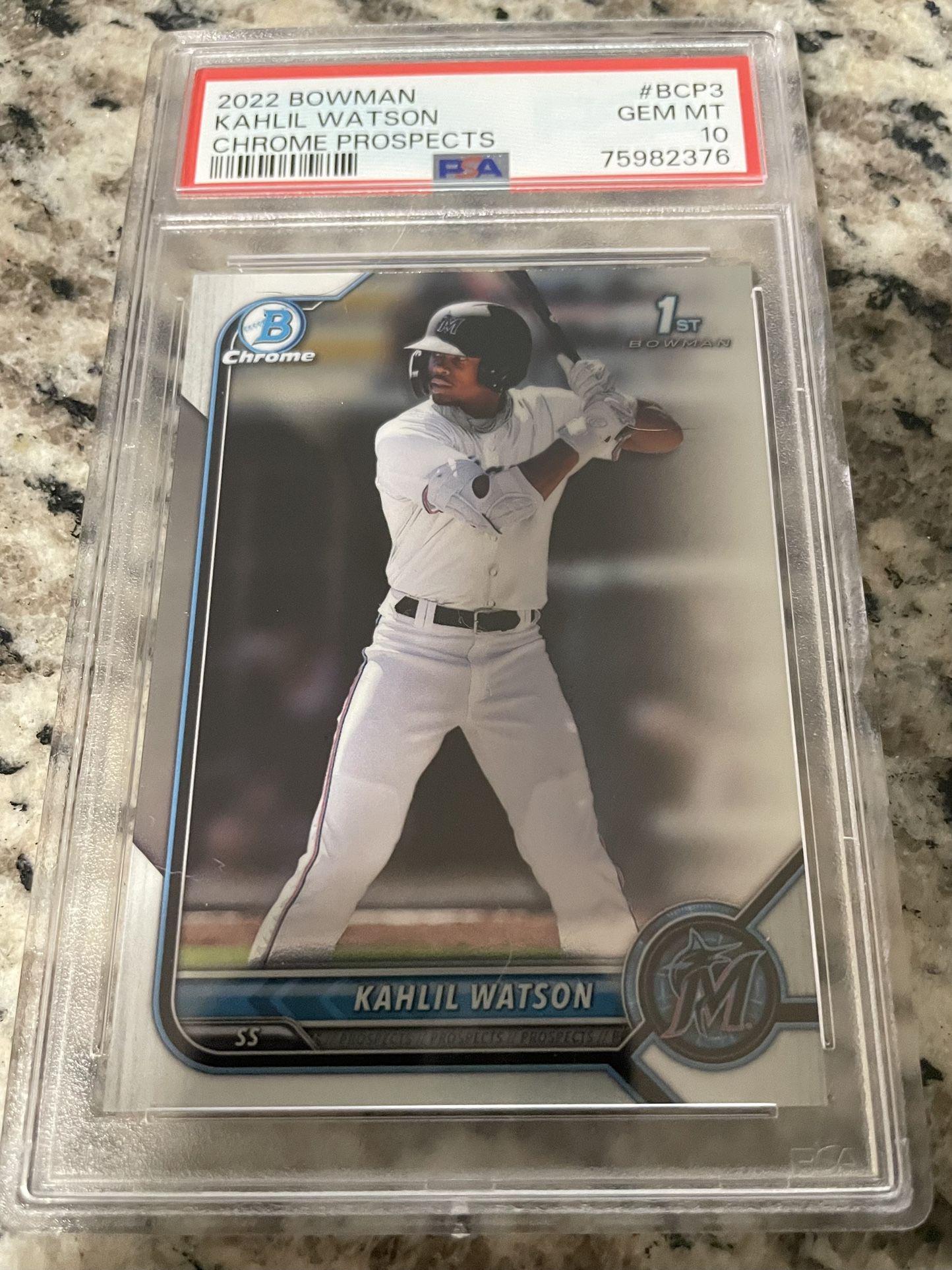 2022 1st Bowman Chrome #BCP3 Khalil Watson PSA 10 Gem Mint
