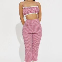 Alexis 3 Piece Capri Pant Set - Red/combo Fashion Nova