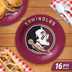 FSU Set of 16 Paper Plates and Plastic Cups
