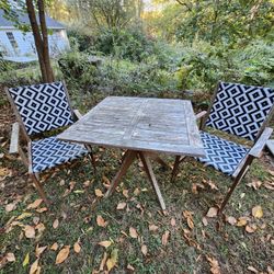 Small Teak Table W Chairs 