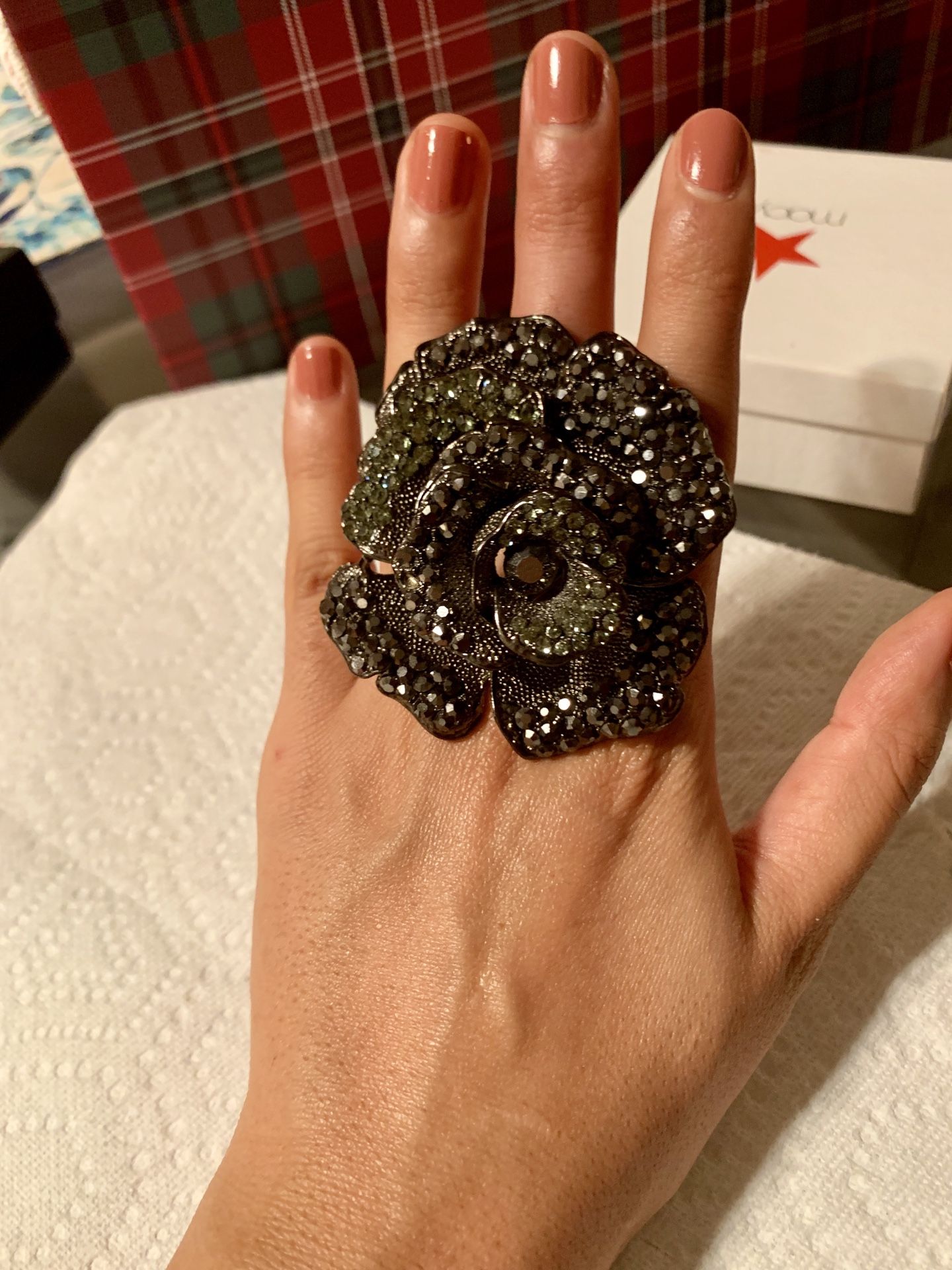BEBE floral ring.