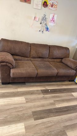 Brown Microfiber 3-Seat Sofa