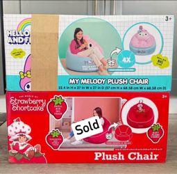 Kids Compressed Foam Bean bag Chair, Strawberry Shortcake/My Melody