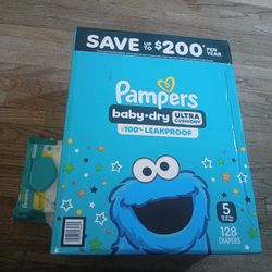 Pampers 5 - 128 Diapers (20-37lbs)