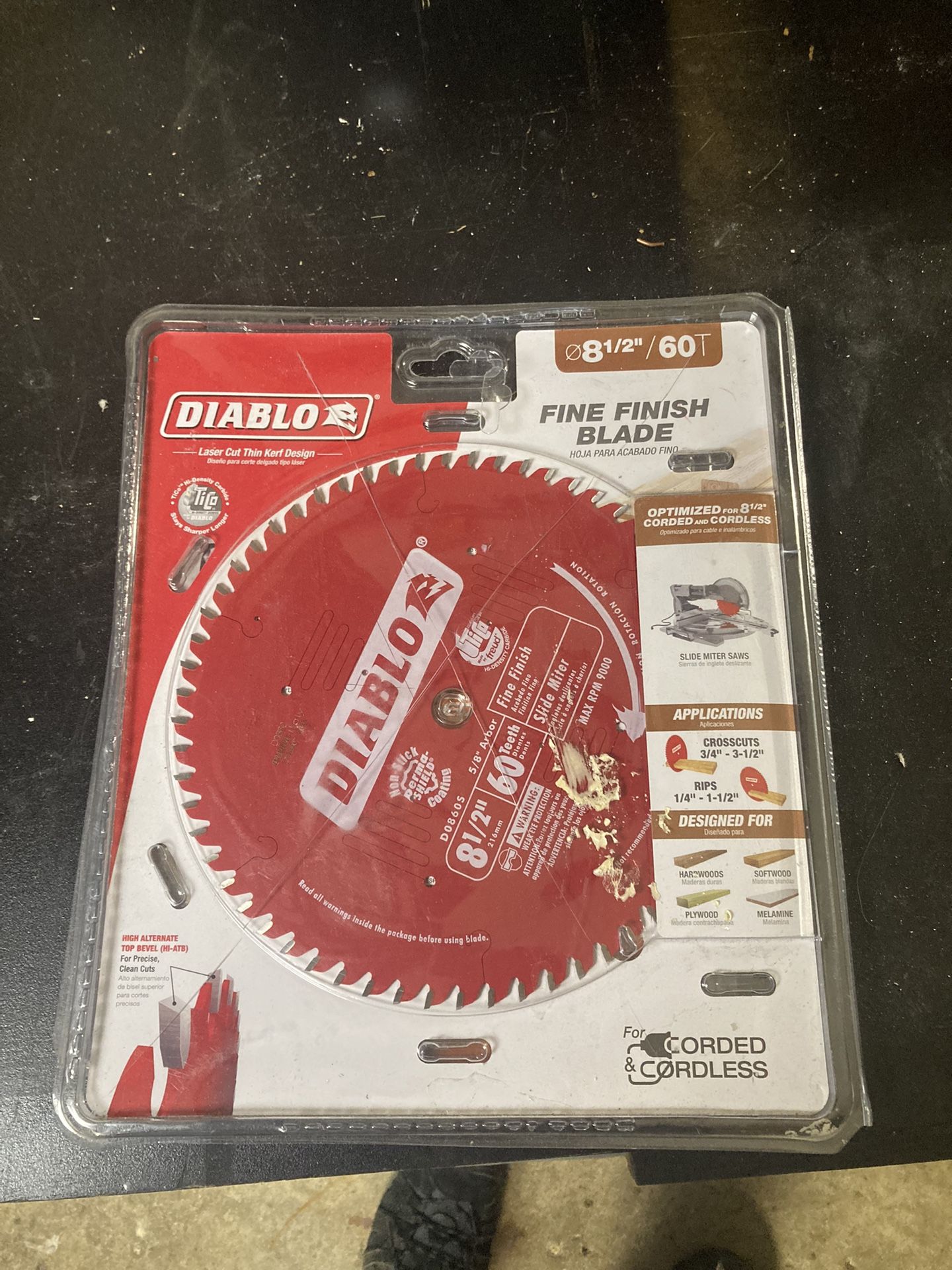 diablo 8 1/2 inch 60 tooth saw blade