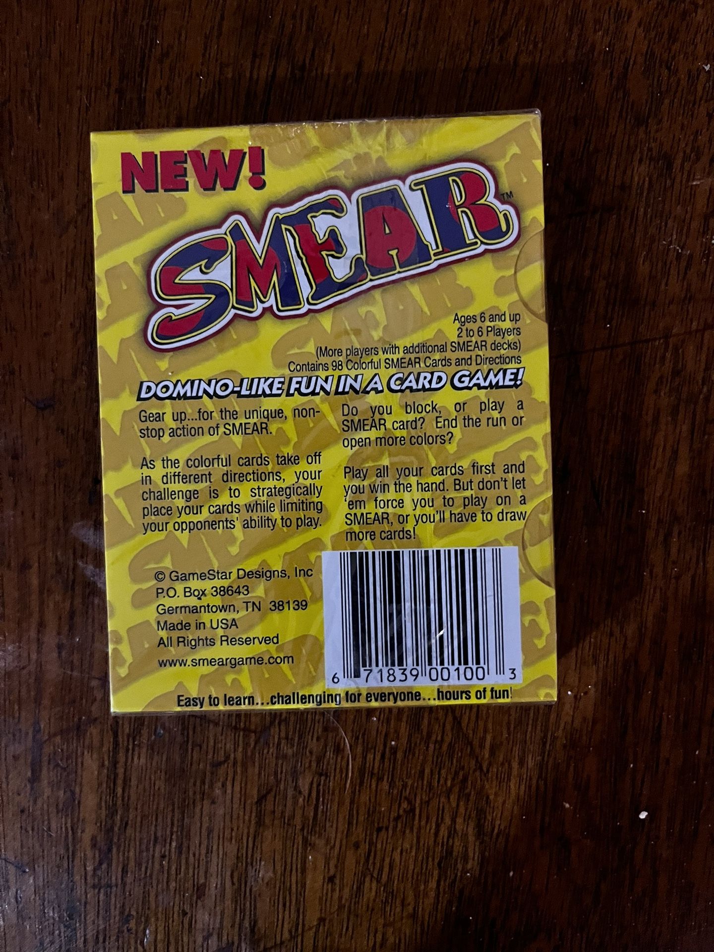 Smear Card Game Ages 6 And Up