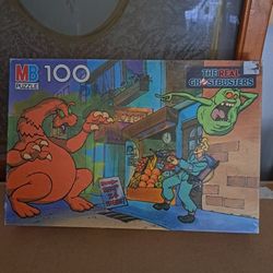 Vintage 1980s  MB the real ghost busters 100 piece puzzle.