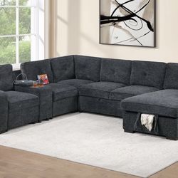 Sectional sleeper with storage