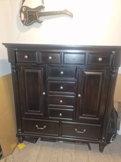 Wooden Dresser Classic Wardrobe Hidden Mirror Drawer